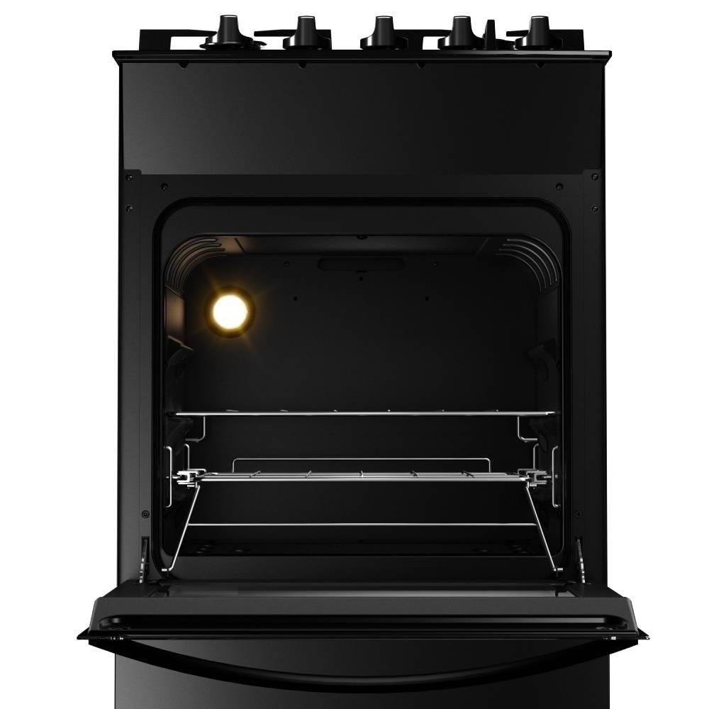 Fogão de Piso Brastemp BFO4VAEUNA, Acendimento Automático, Mesa de Vidro, Preto, Bivolt
