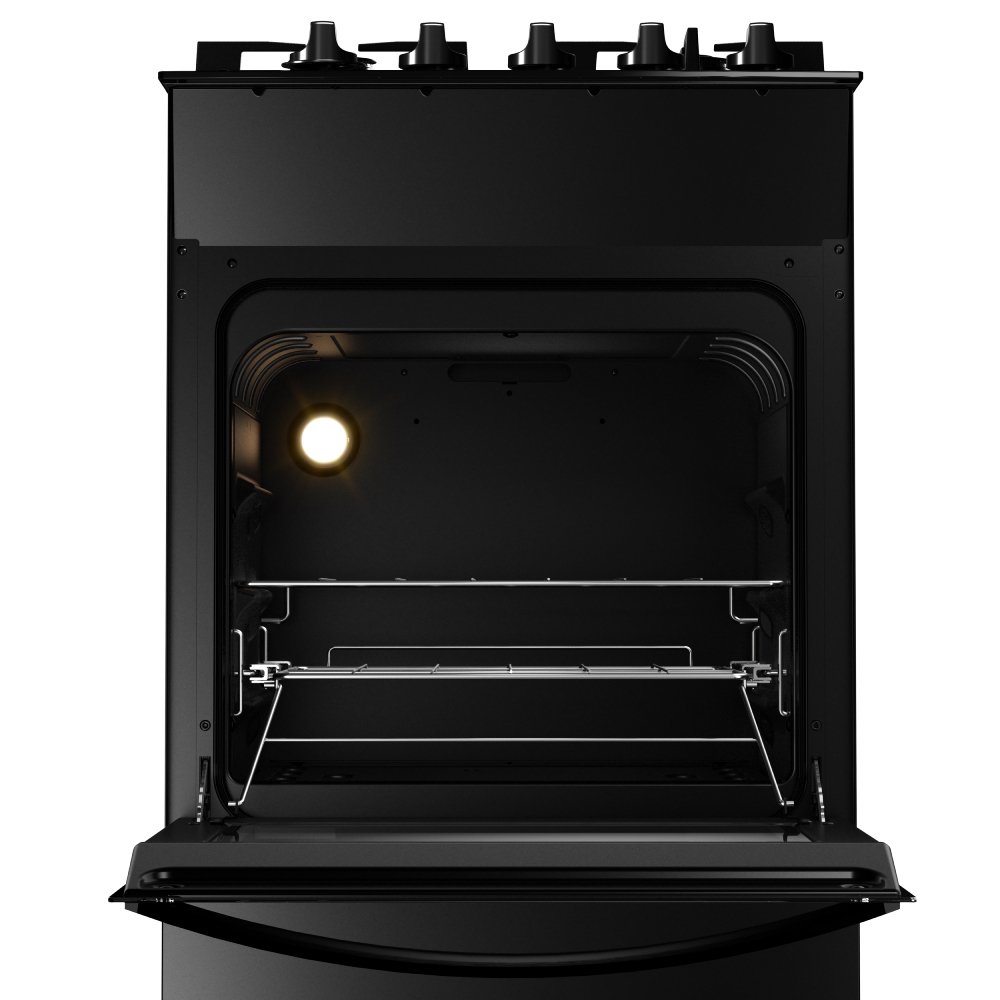 Fogão de Piso Brastemp BFO4XAEUNA - Acendimento Automático, Mesa de Vidro, Preto, Bivolt