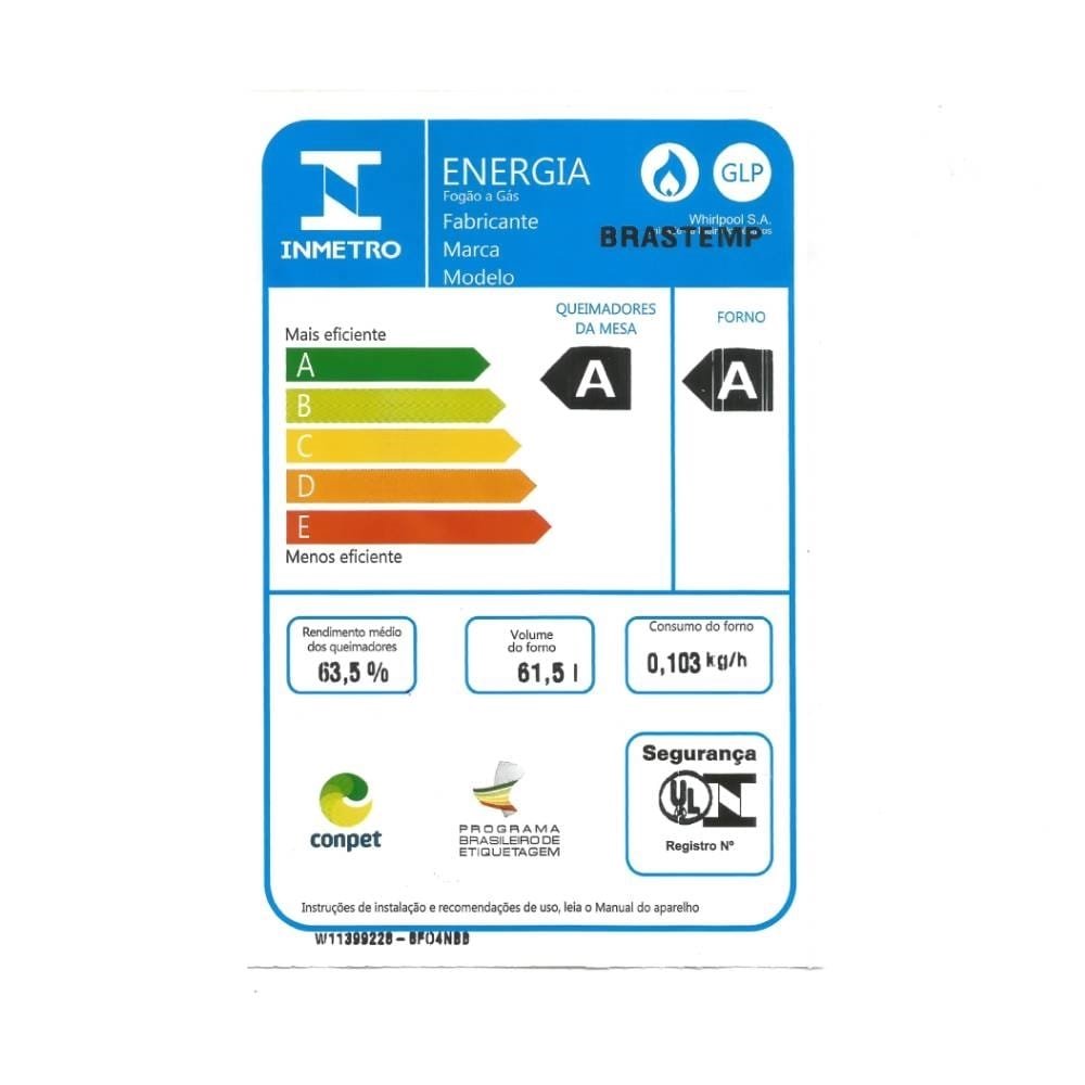 Fogão de Piso Brastemp BFO4XAEUNA - Acendimento Automático, Mesa de Vidro, Preto, Bivolt
