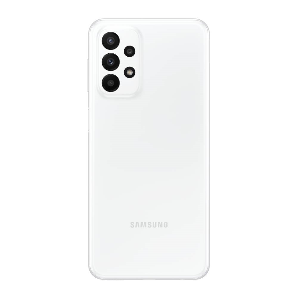 Smartphone Samsung Galaxy A23 Branco, Tela 6.6"- 4G+Wi-Fi+NFC, And. 12, Câm. Tras. em  50+5+2+2MP, Frontal 8MP, 4GB RAM, 128GB