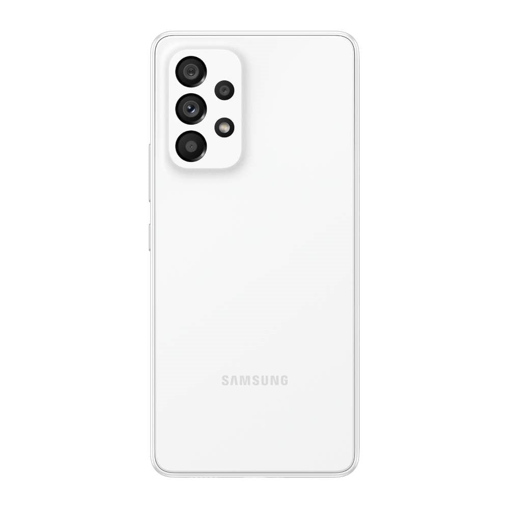 Smartphone Samsung Galaxy A53 Branco,Tela de 6.5"| 5G+Wi-Fi+NFC, And. 12, Câm. Tras. em  64+12+5+5MP, Frontal 32MP,8GB RAM,128G
