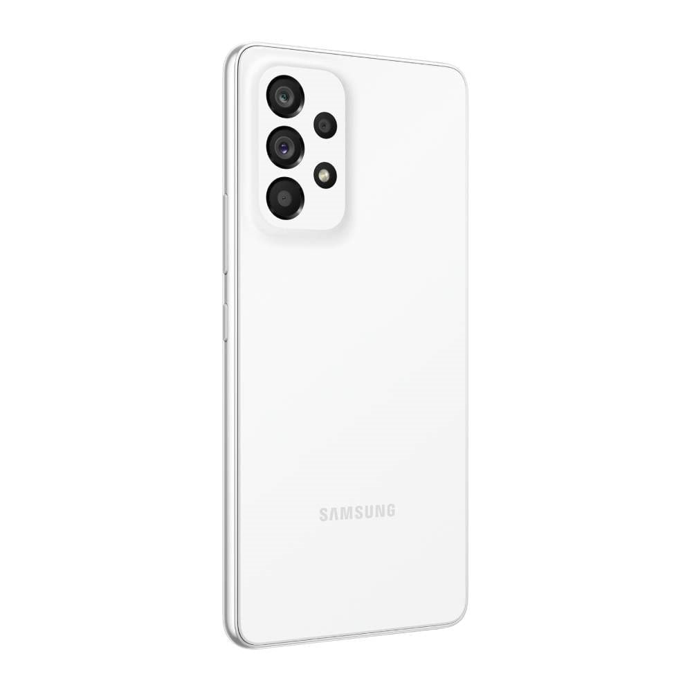 Smartphone Samsung Galaxy A53 Branco,Tela de 6.5"| 5G+Wi-Fi+NFC, And. 12, Câm. Tras. em  64+12+5+5MP, Frontal 32MP,8GB RAM,128G