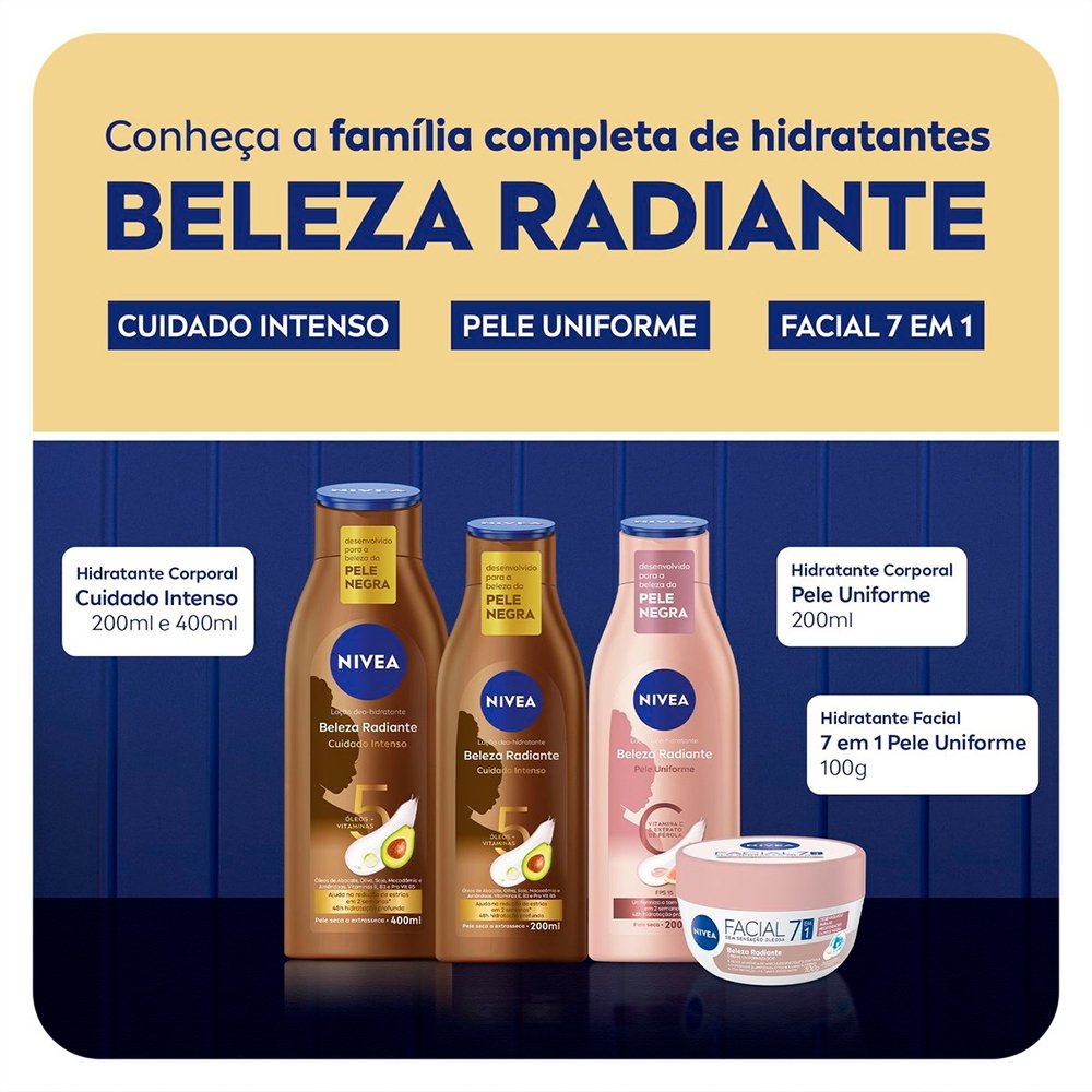Creme Facial Nivea Pele Negra Beleza Hidratante Radiante 7 em 1 - 100g