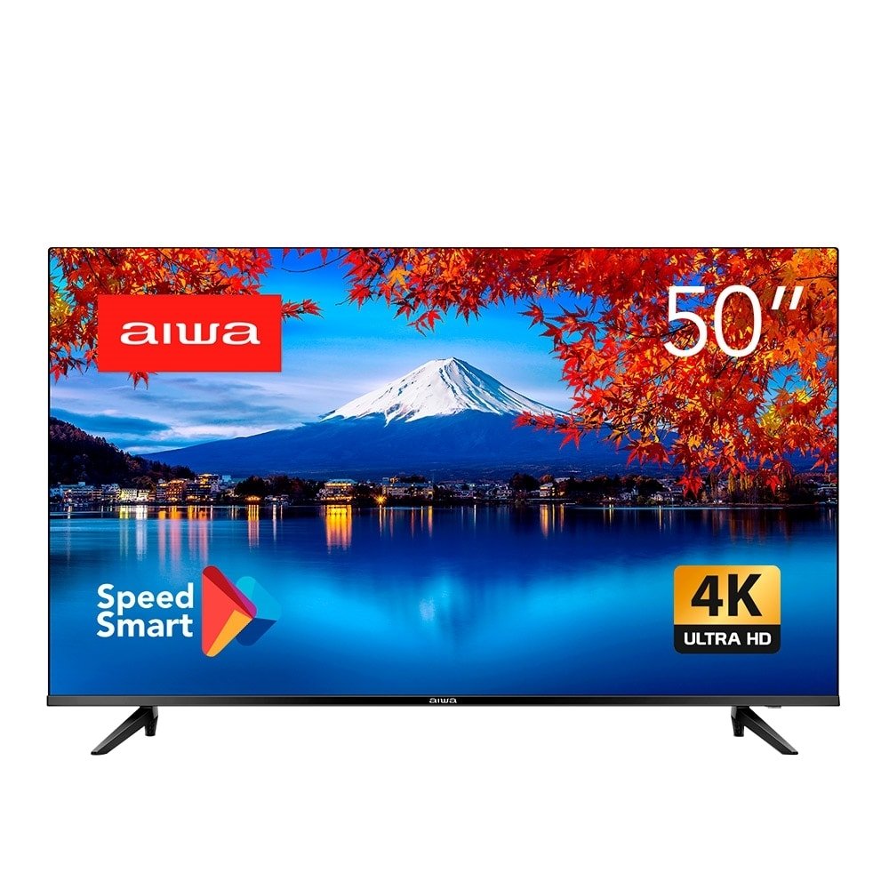 Smart TV 50" DLED Aiwa AWS-50BL1 4K com Wi-Fi, 2 USB, 3 HDMI, Processador Quad Core, Dolby Áudio, 60Hz