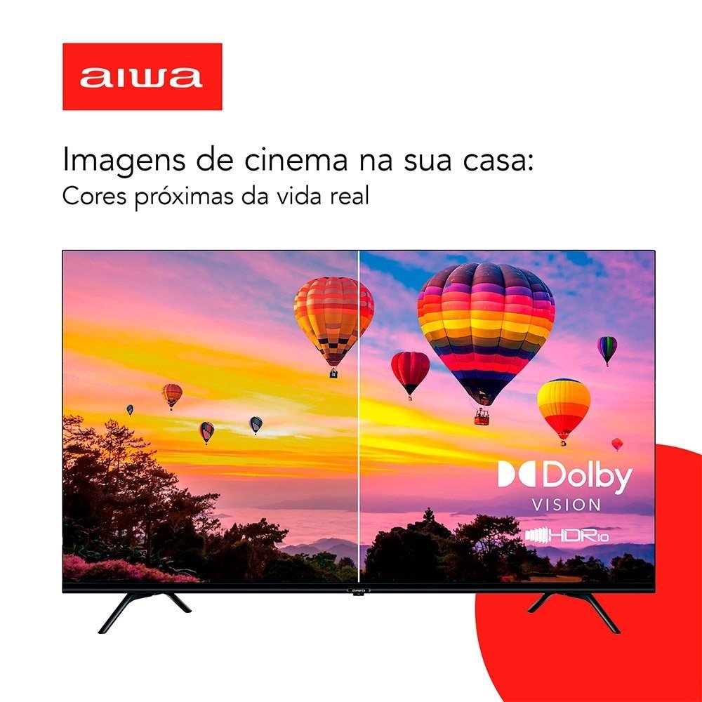 Smart TV DLED 55" Aiwa AWS-55, 4K, Wi-Fi, 4 HDMI, 2 USB, Controle por Voz, 60Hz