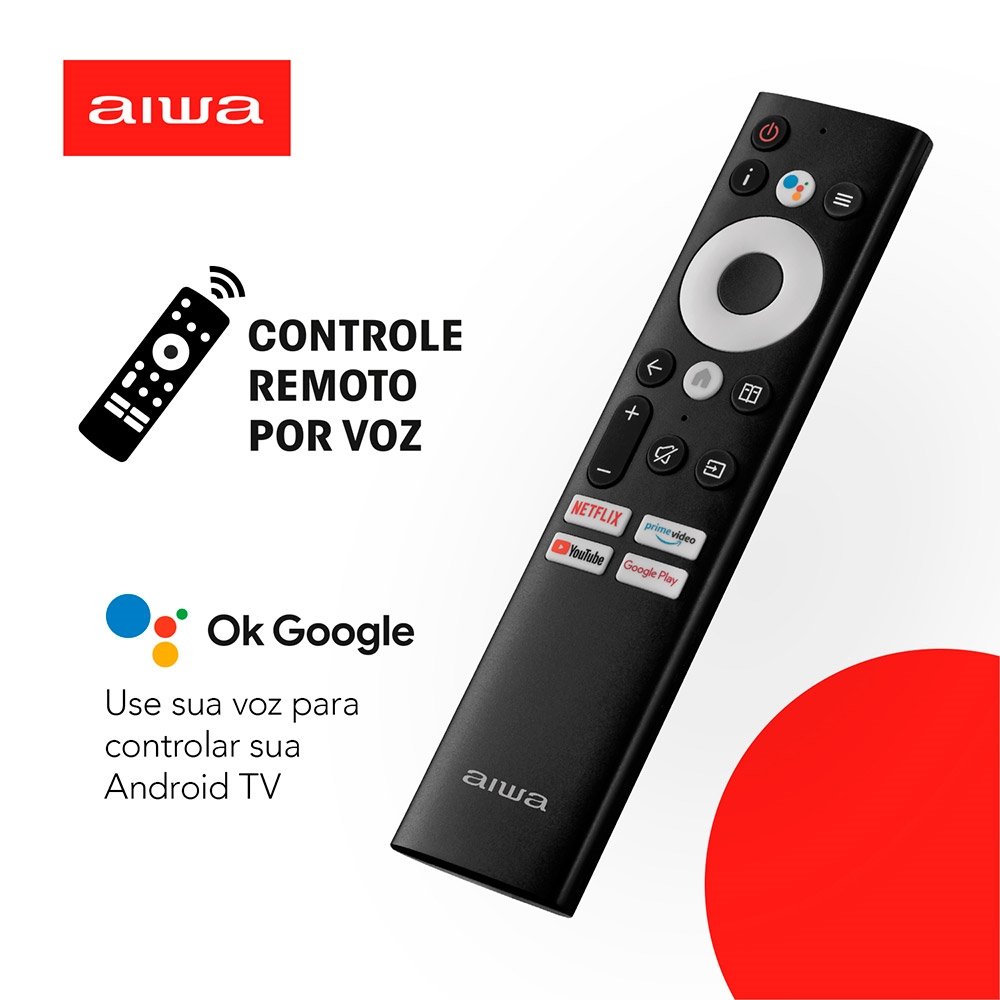 Smart TV DLED 55" Aiwa AWS-55, 4K, Wi-Fi, 4 HDMI, 2 USB, Controle por Voz, 60Hz