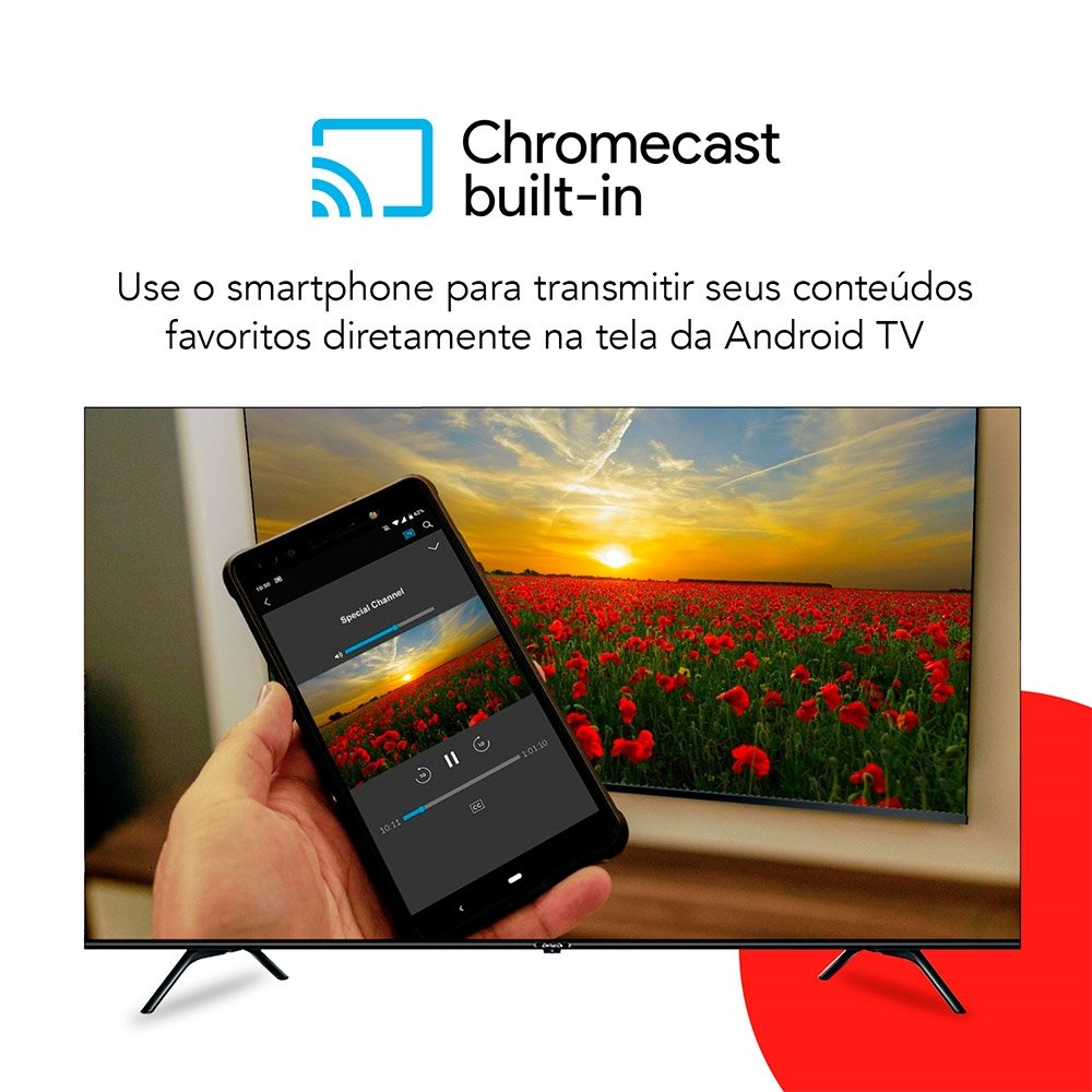 Smart TV DLED 55" Aiwa AWS-55, 4K, Wi-Fi, 4 HDMI, 2 USB, Controle por Voz, 60Hz