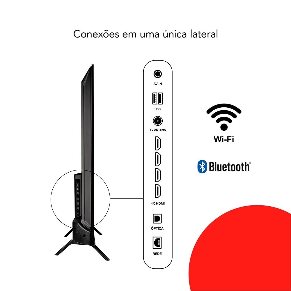 Smart TV DLED 55" Aiwa AWS-55, 4K, Wi-Fi, 4 HDMI, 2 USB, Controle por Voz, 60Hz