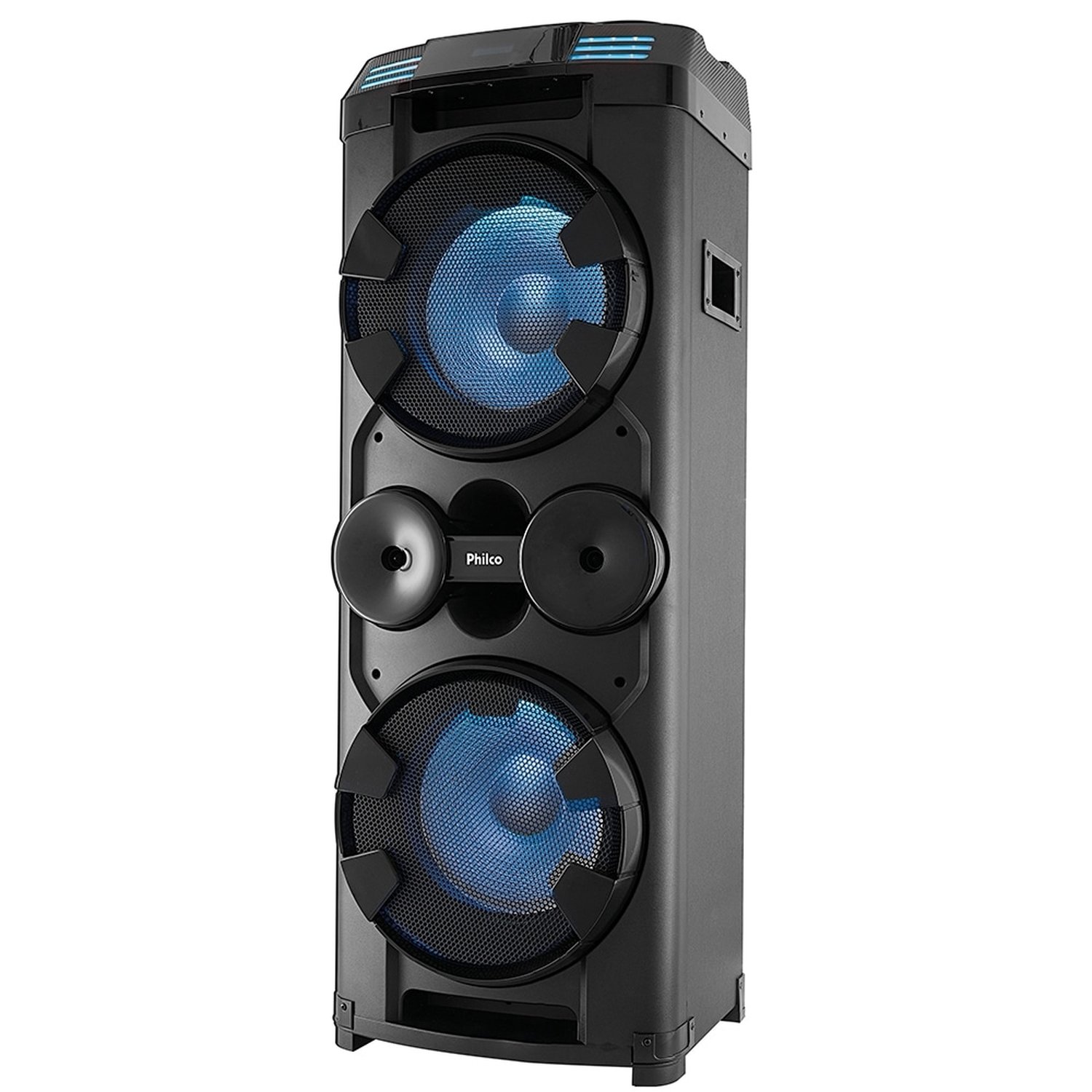 Caixa Amplificadora Acústica Philco PCX20000, Entradas USB/AUX/RCA e para microfone, Rádio FM, MP3, Bluetooth, 1800W RMS