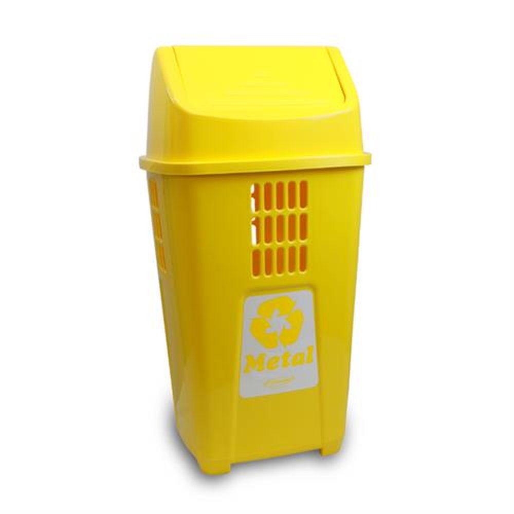 Lixeira Plástica 50L Basculante Coleta Seletiva para Metal Plasvale
