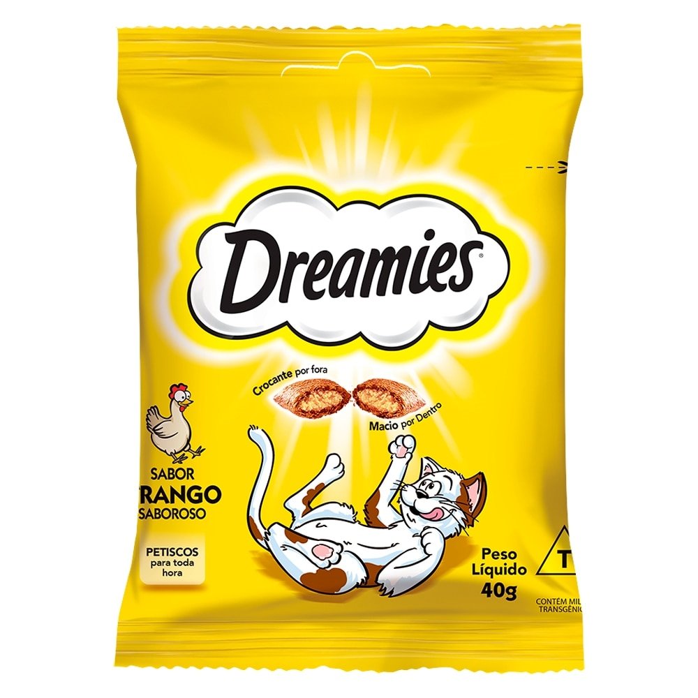 Ração Dreamies Frango 40g - Embalagem com 22 Unidades