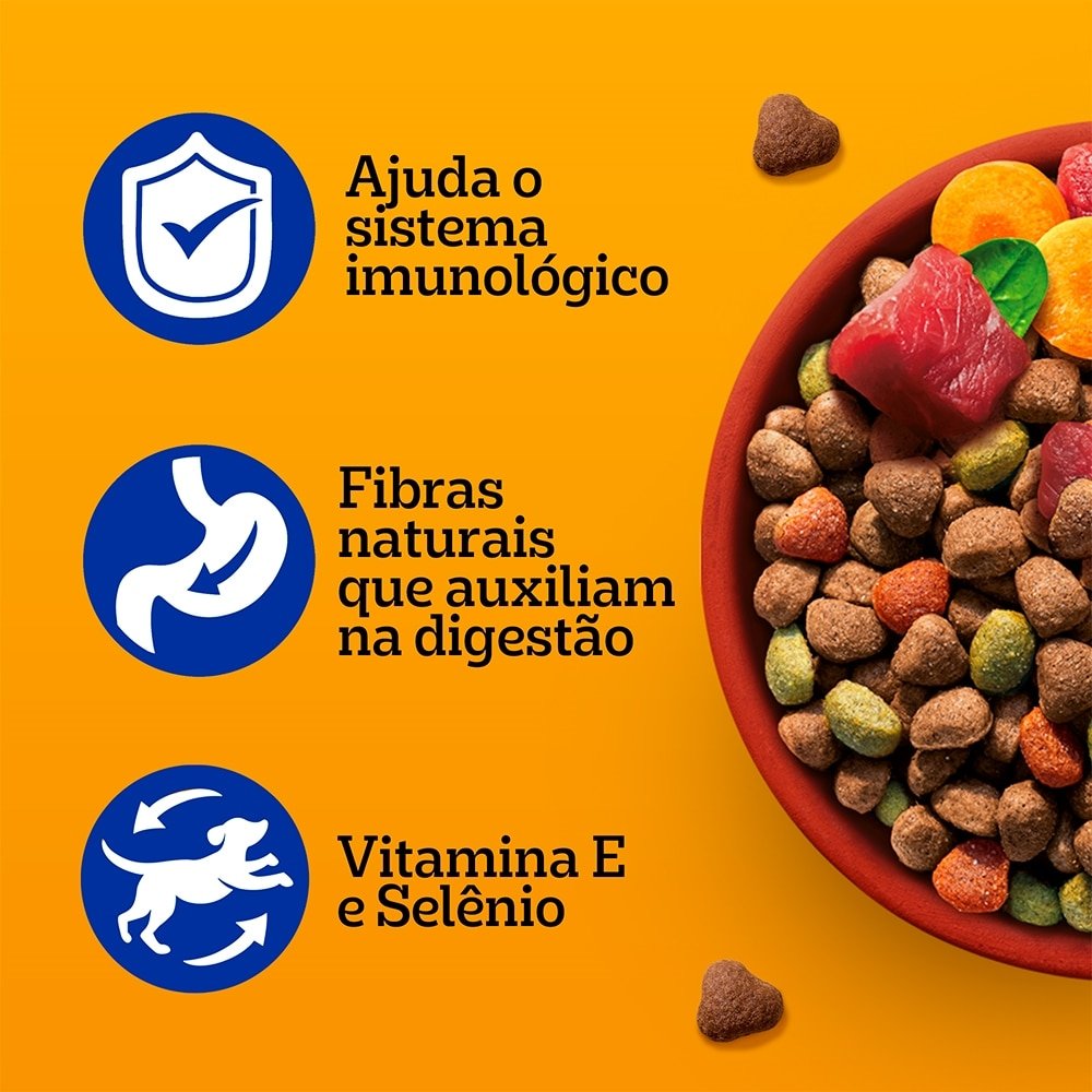 Ração Pedigree Premium Carne e Vegetais 900g - Embalagem com 10 Unidades
