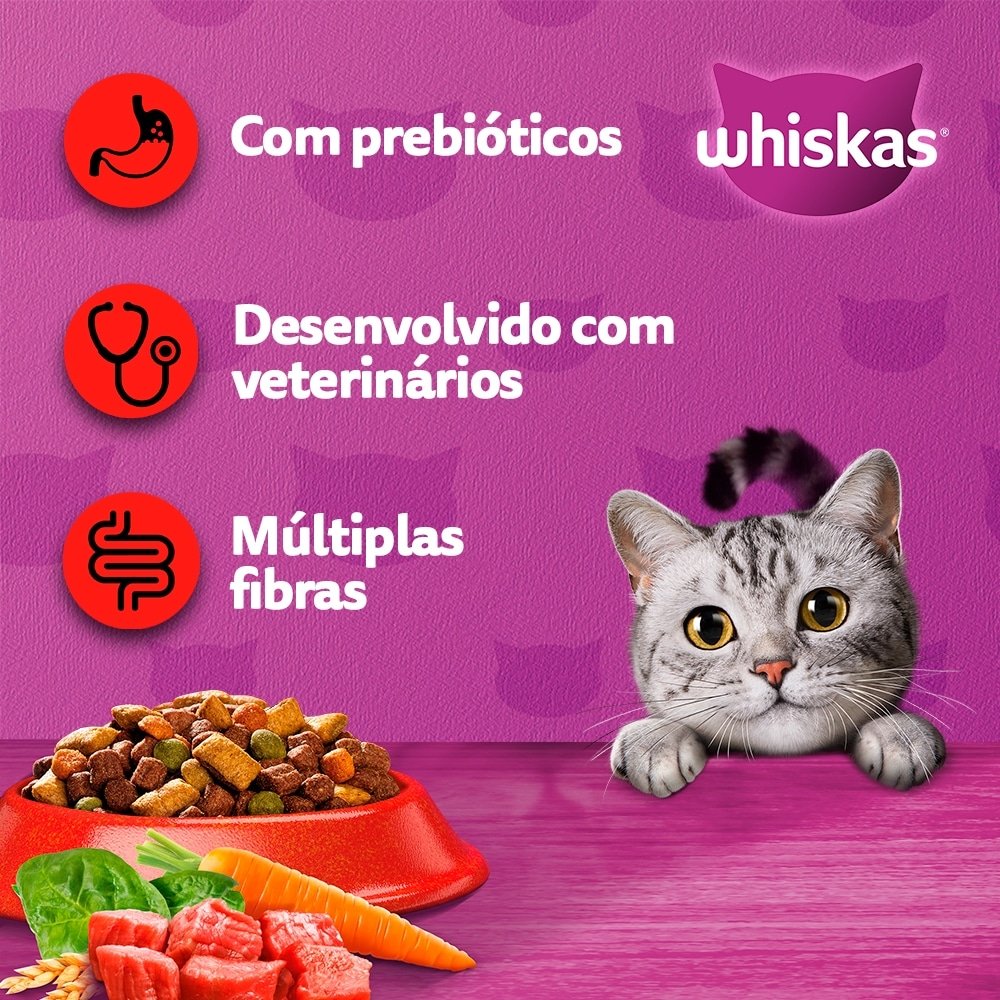 Ração Whiskas Premium Adulto Carne 900g