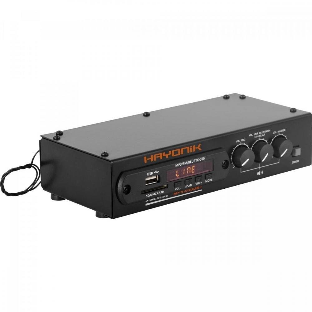 Módulo Pré-Amplificador MP3 2000BT com Gongo/FM/USB/Bluetooth Hayonik