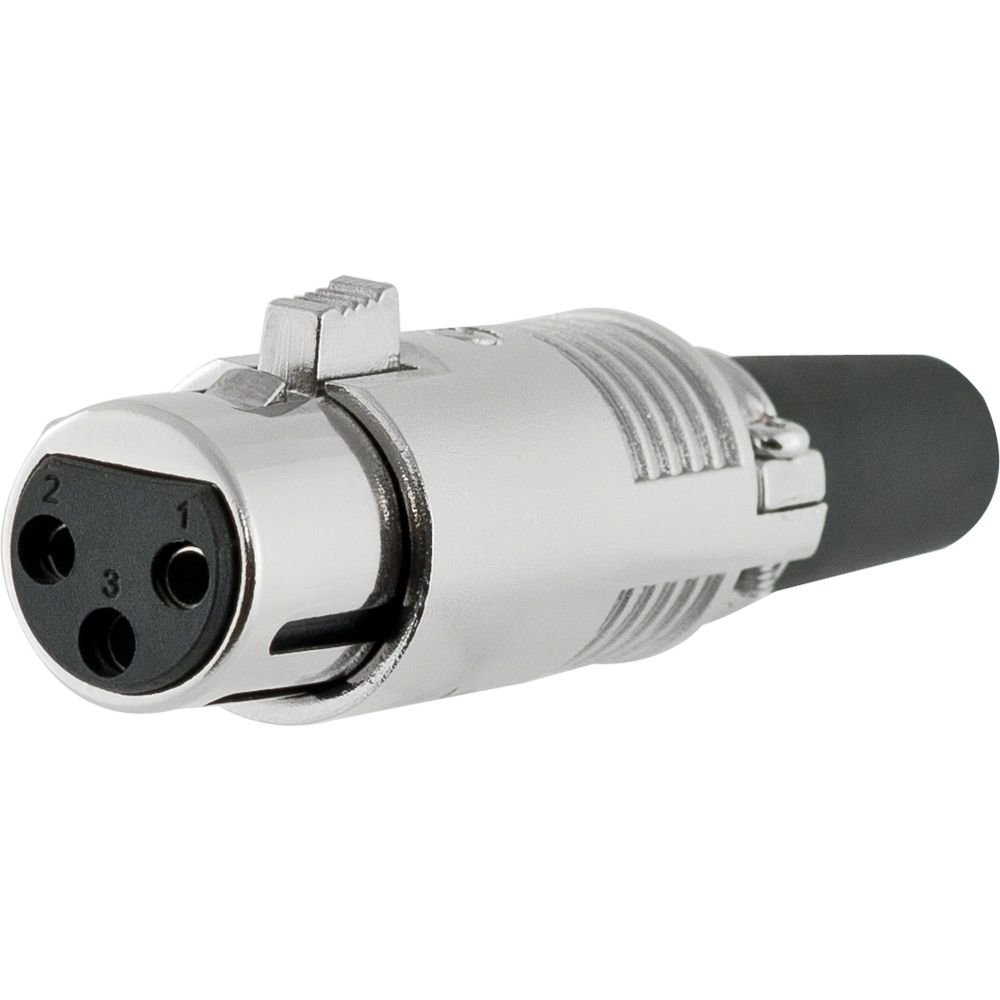 Conector XLR Fêmea 3 Pólos Niquelado HX028F HYX