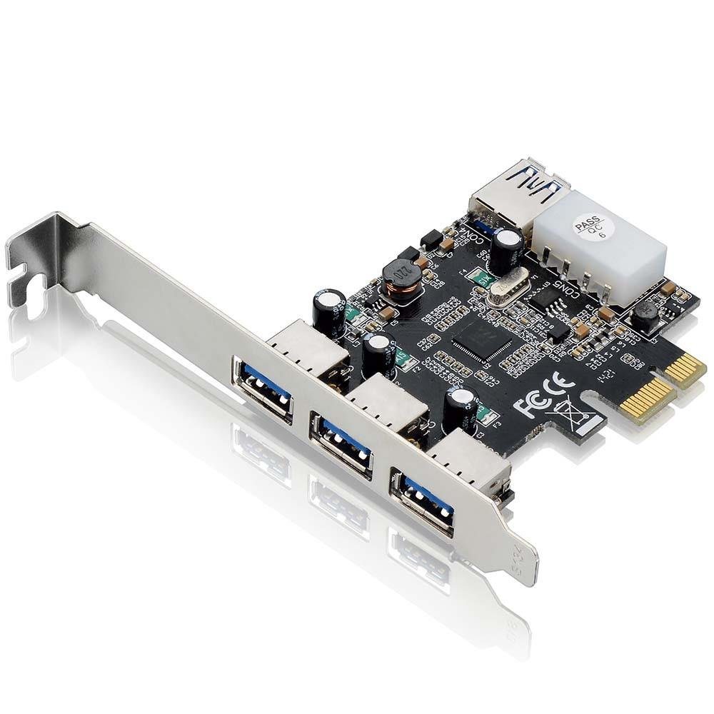 Placa PCI Multilaser Express USB 3.0 com 3 Portas Frontais + 1 Porta Traseira - GA130