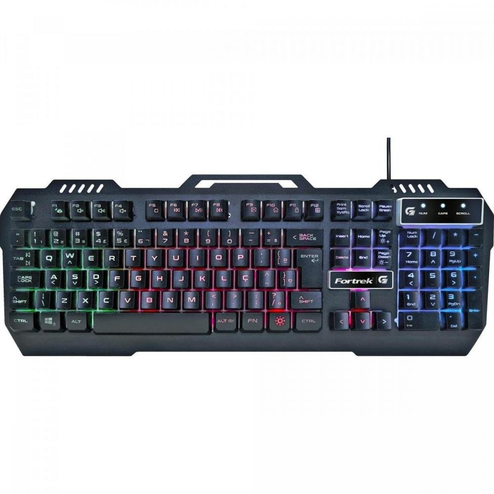 Teclado Gamer Fortrek Crusader RGB Preto