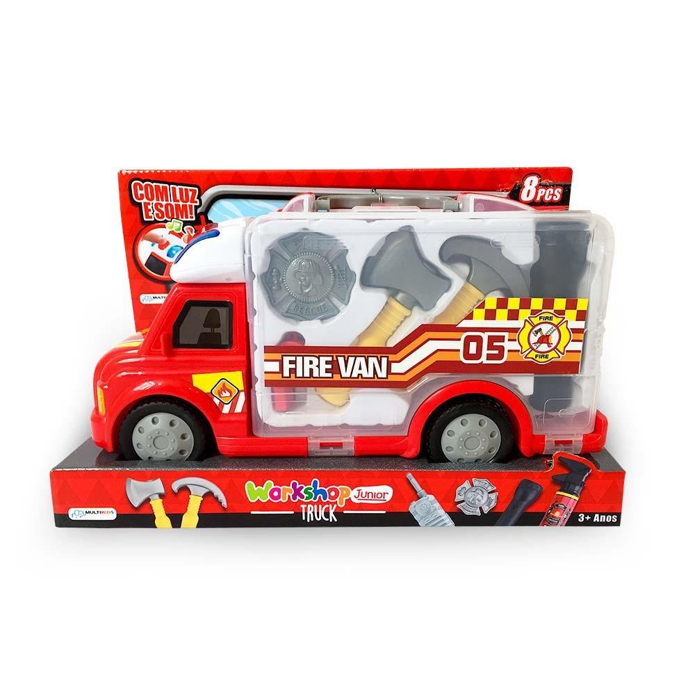 Caminhão de Bombeiro Workshop Junior Truck +3 Anos Vermelho Multikids - BR898