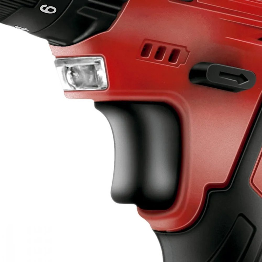 Parafusadeira E Furadeira Com Impacto 12v 2 Velocidades Led+Maleta - HO099