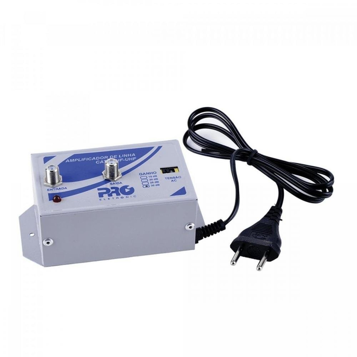 Amplificador de Linha Vhf/Uhf 30dB Bivolt Proeletronic