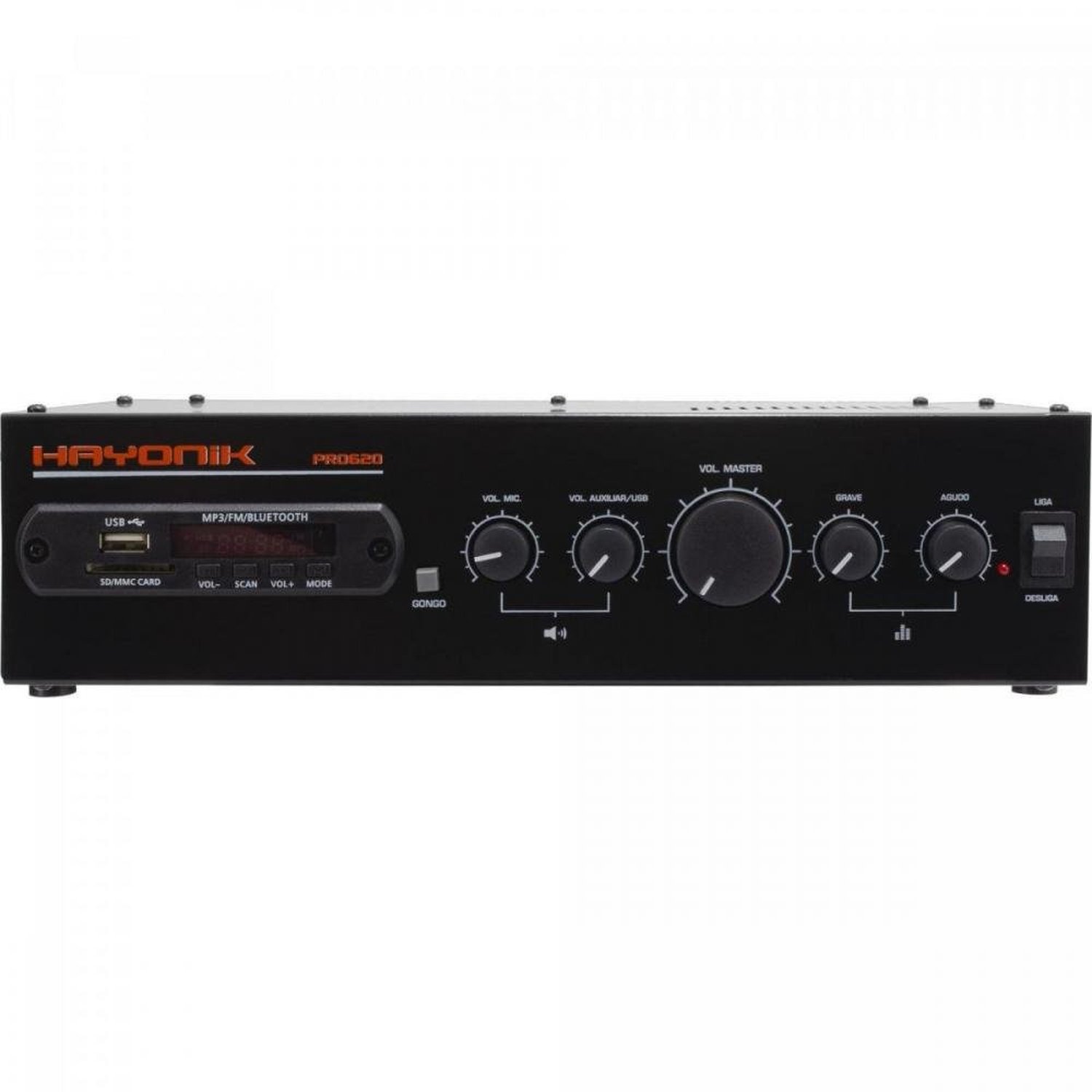 Amplificador 100W RMS com Gongo Eletrônico PRO620 HAYONIK