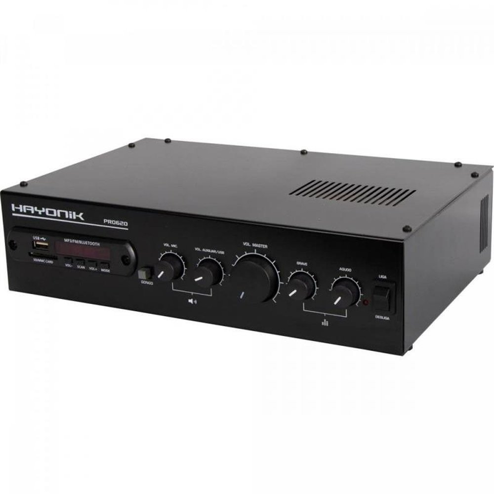 Amplificador 100W RMS com Gongo Eletrônico PRO620 HAYONIK Un.Venda: PC/1