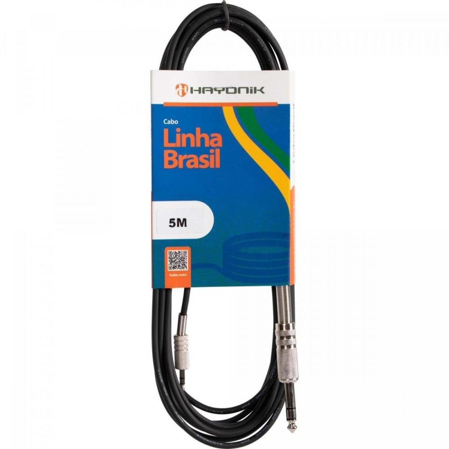 Cabo De Áudio Hayonik Linha Brasil P2 Estéreo X P10 Estéreo 5M Preto Un.Venda: Pc/1