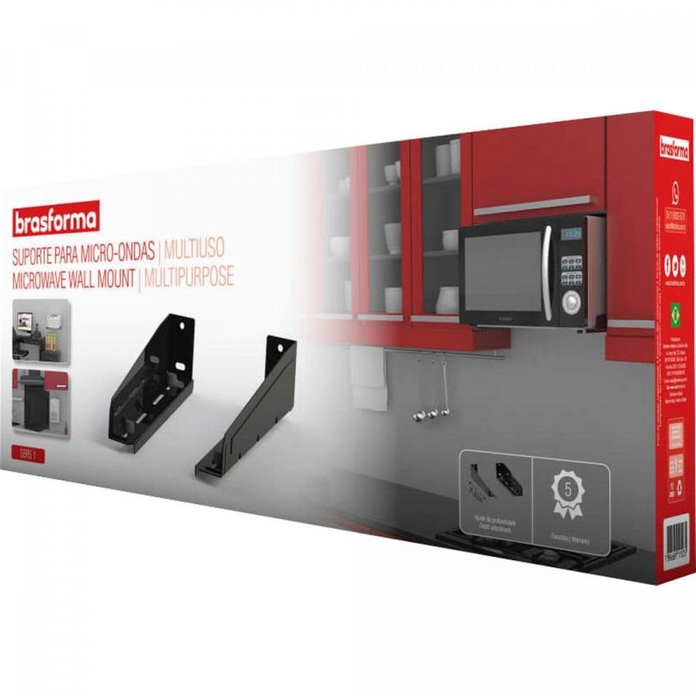 Suporte para Forno Micro-ondas Sbr 5.1 Preto Brasforma
