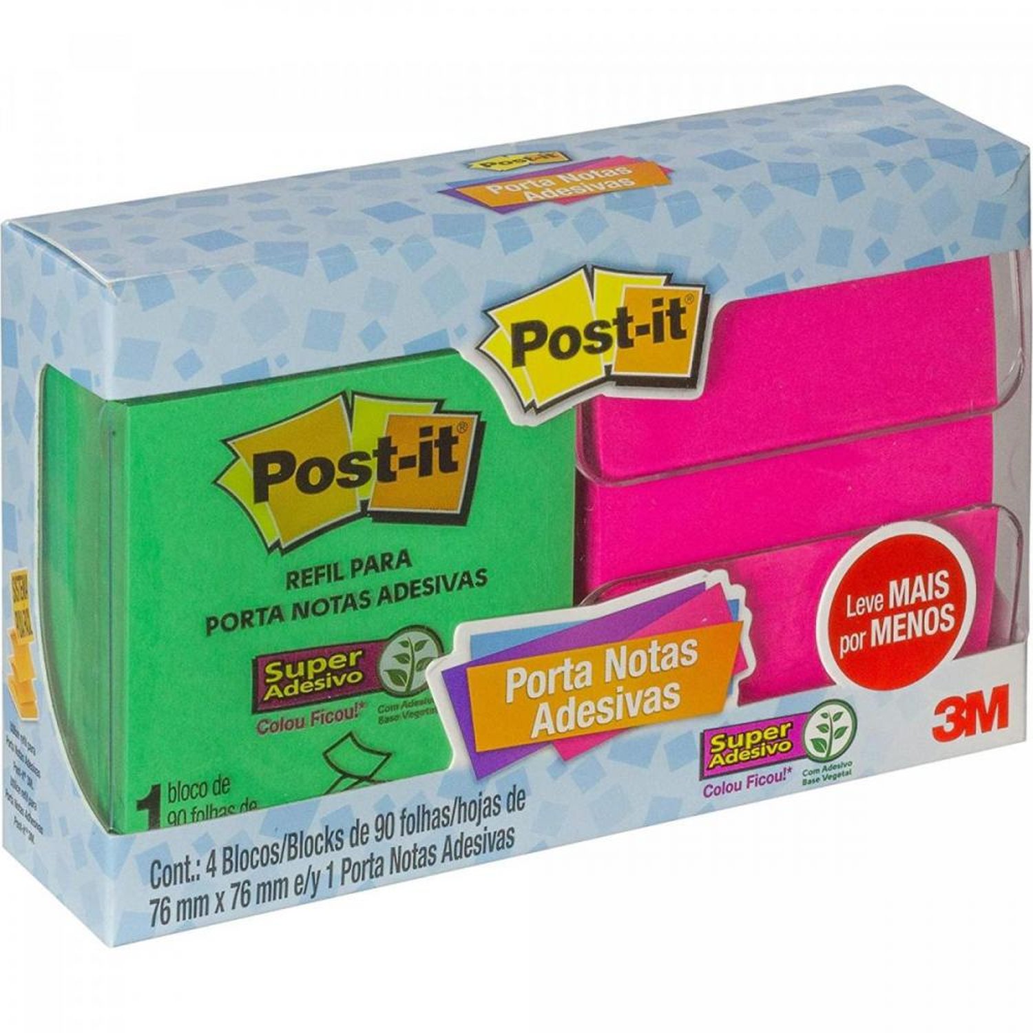Porta Notas Adesivas 76mm x 76mm 3M