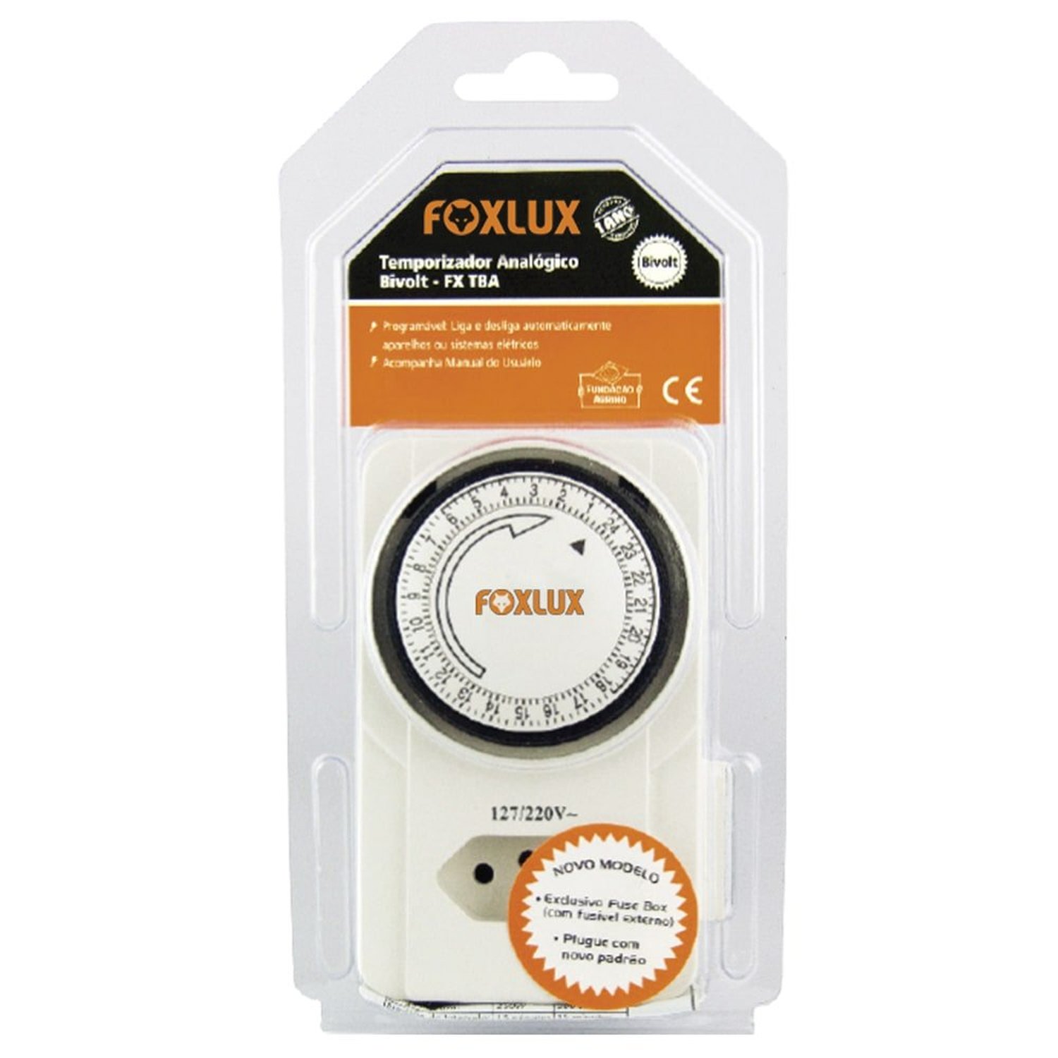 Timer Temporizador Analógico Bivolt Foxlux Para Automação Elétrica Iluminação