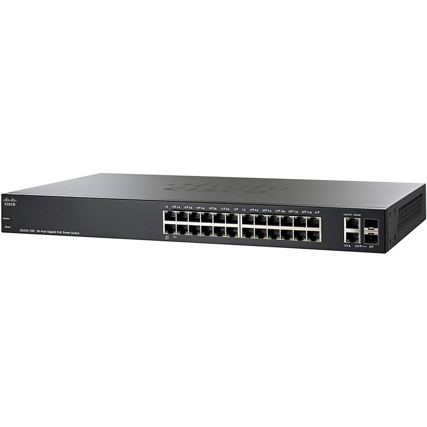 Distribuidor De Conexoes Para Redes Cisco Sg220-26p 26-port Fgigabit Poe Smart Switch