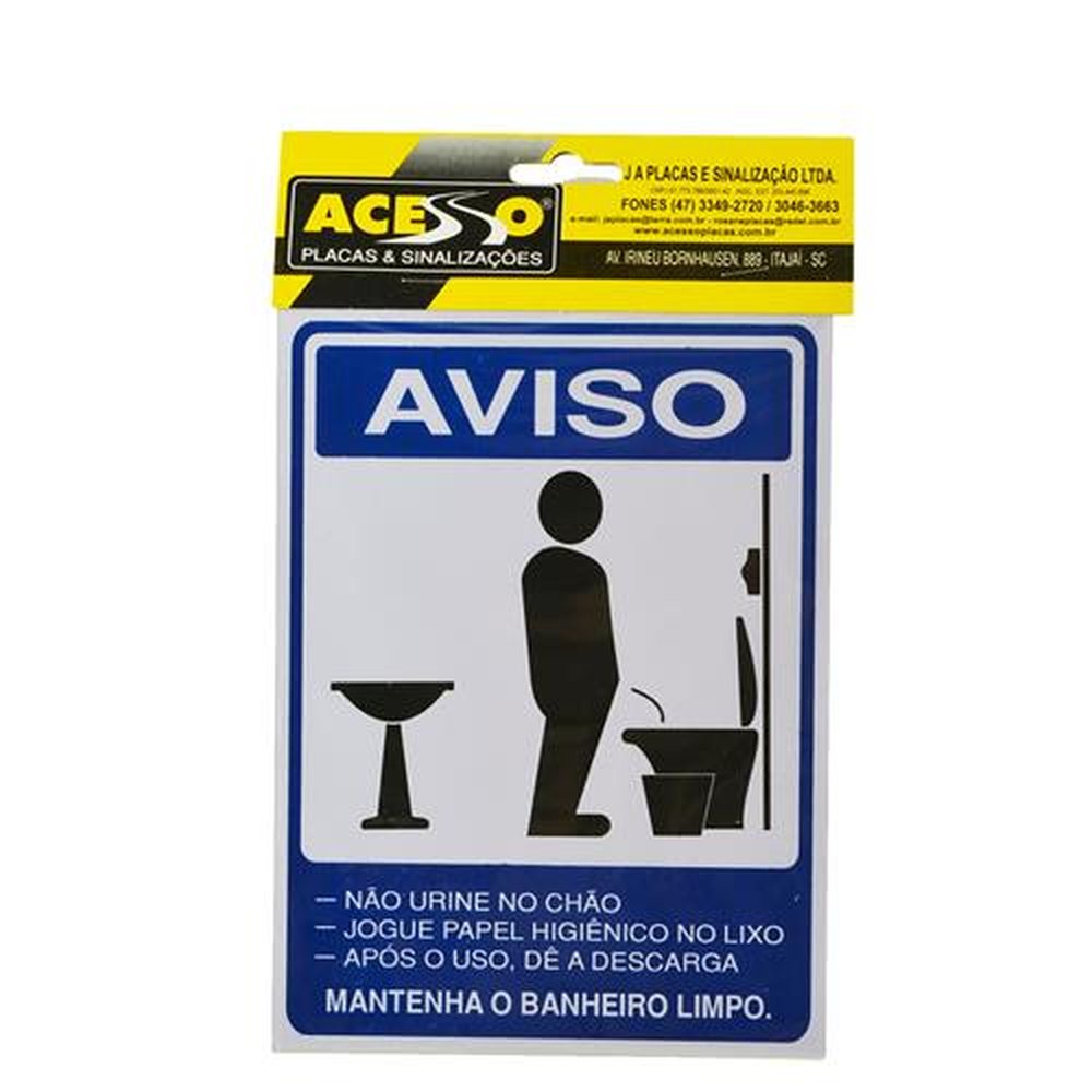 Placa De Sinalizacao Aviso Mantenha O Banheiro Lim