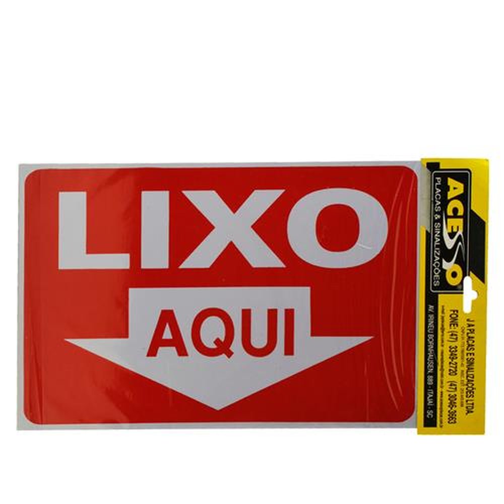 Placa De Sinalizacao Lixo Aqui
