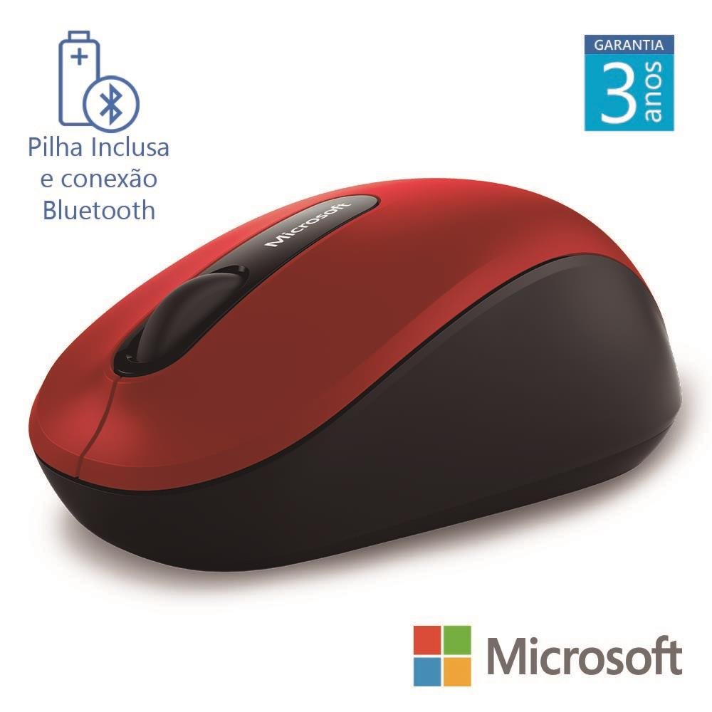 Mouse S/Fio Bluetooth MOB PN700018 Vermelho MICROSOFT Un.Venda: PC/1