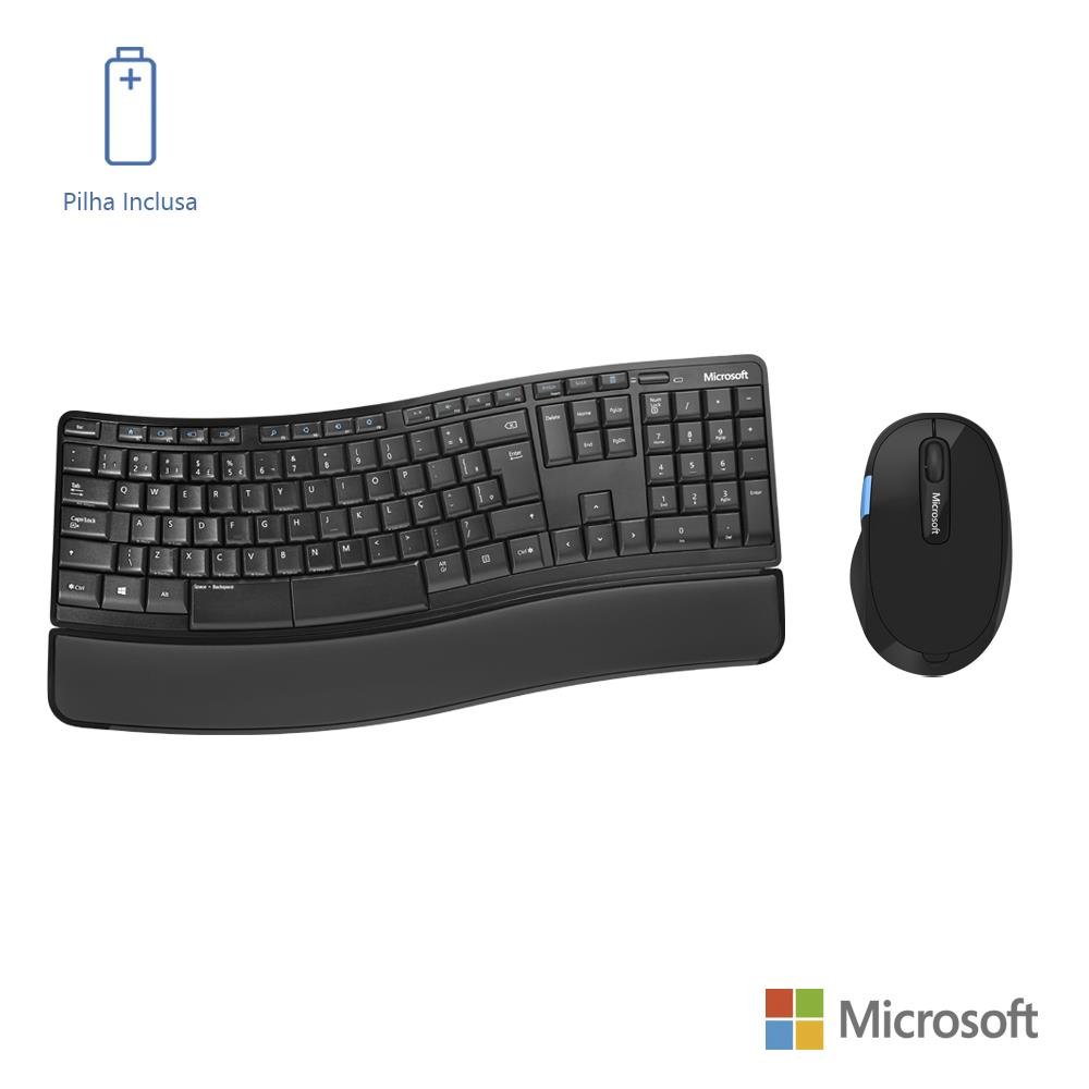 Microsoft teclado e mouse sem fio FIO SCULPT COMFORT USB PRETO - L3V00005