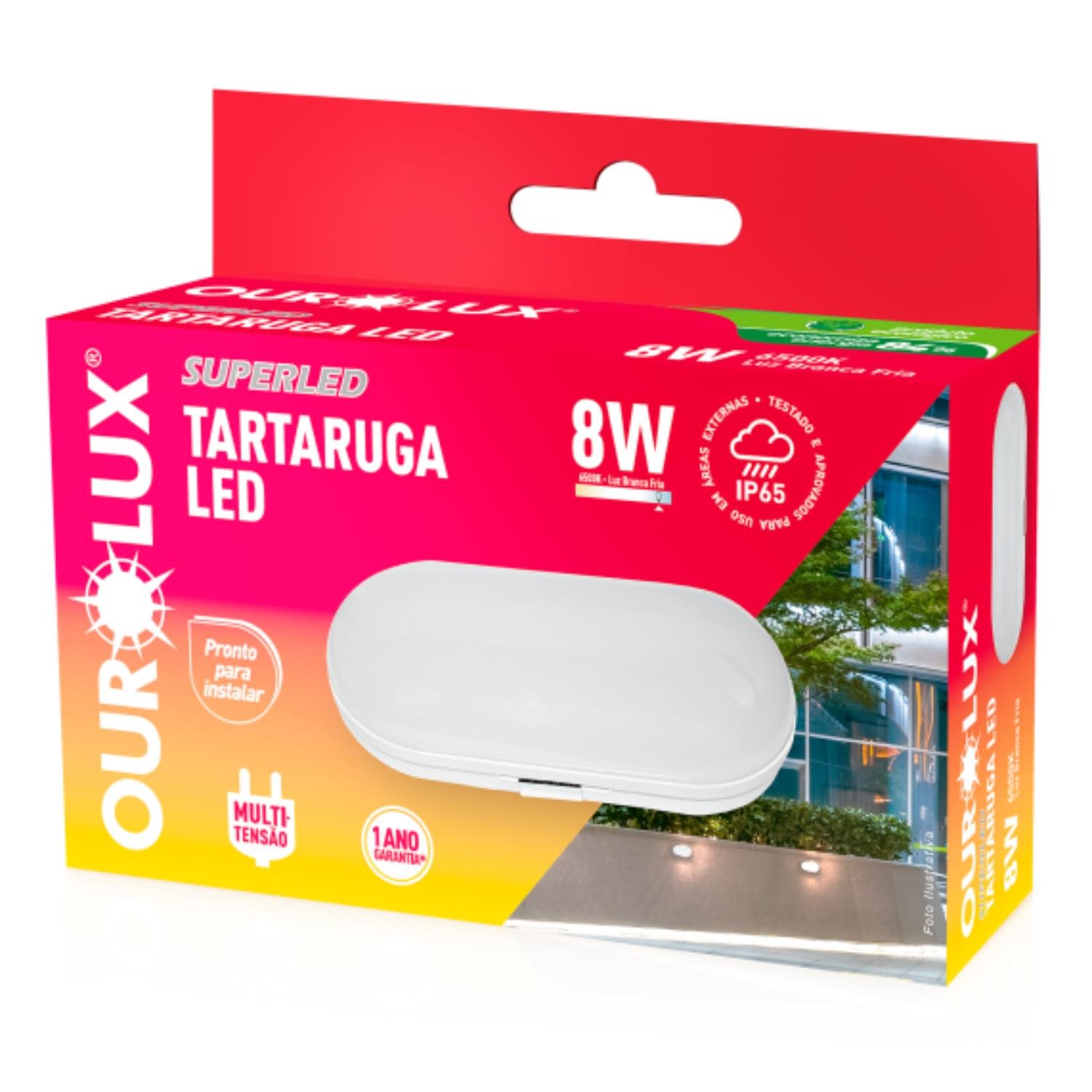 Luminaria Tartaruga Led 8w Bivolt 6500k Oval