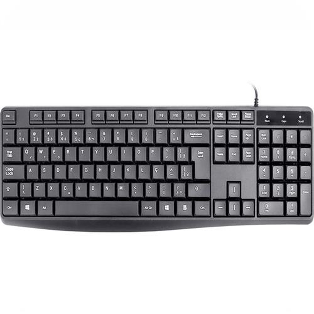 Teclado Standard ABNT II USB Modelo KB-W528 Preto K-Mex