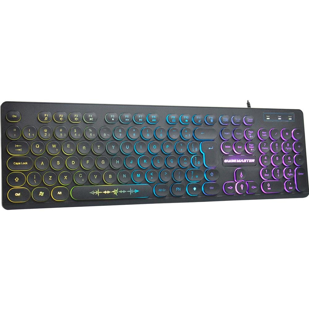 Teclado Gamer K-mex Steampunk - Km76 Led Preto - Km7628u0001cb1x