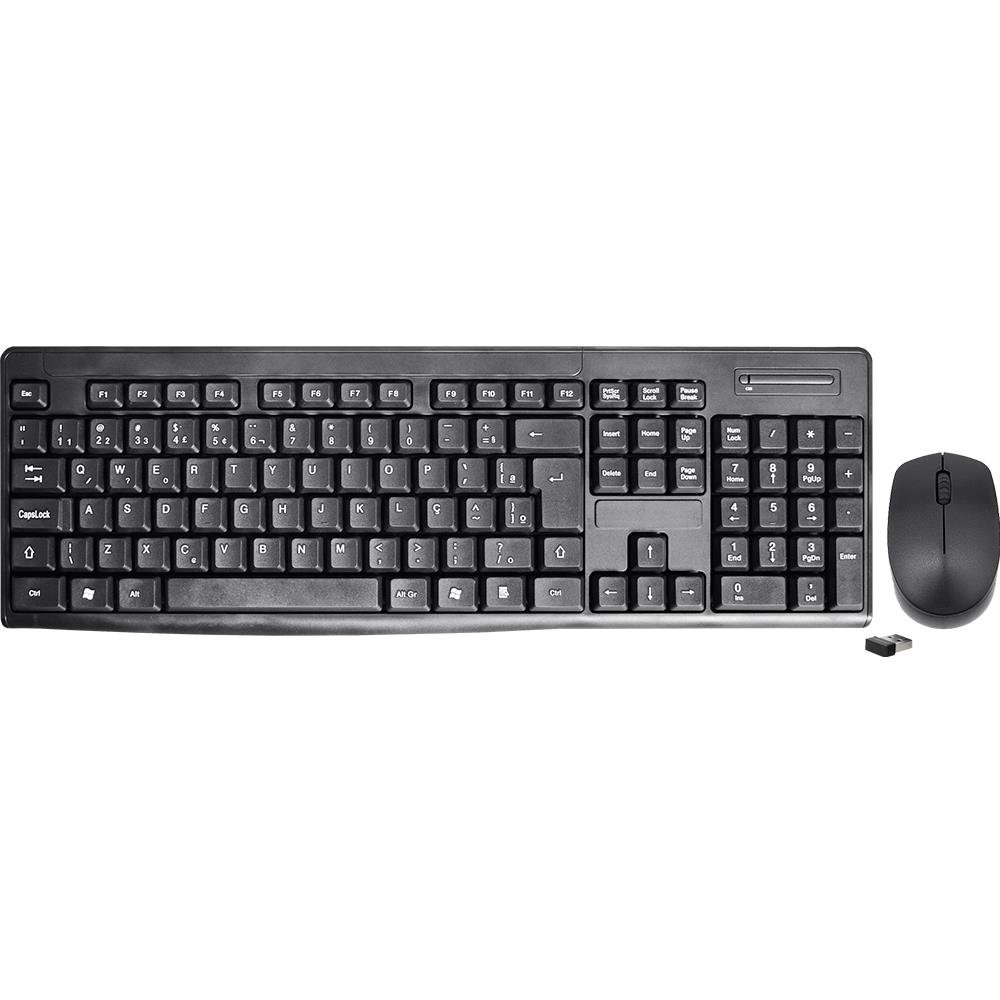 Kit Mouse E Teclado K-mex Ka-6028+ma-a733 Sem Fio Preto - B2ka60280010b0x