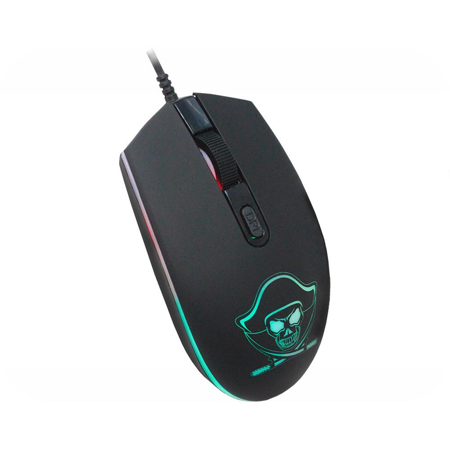 Mouse Gamer K-mex Gamer Pirata Led 3 Dpi 1200 M3400 Optico Preto