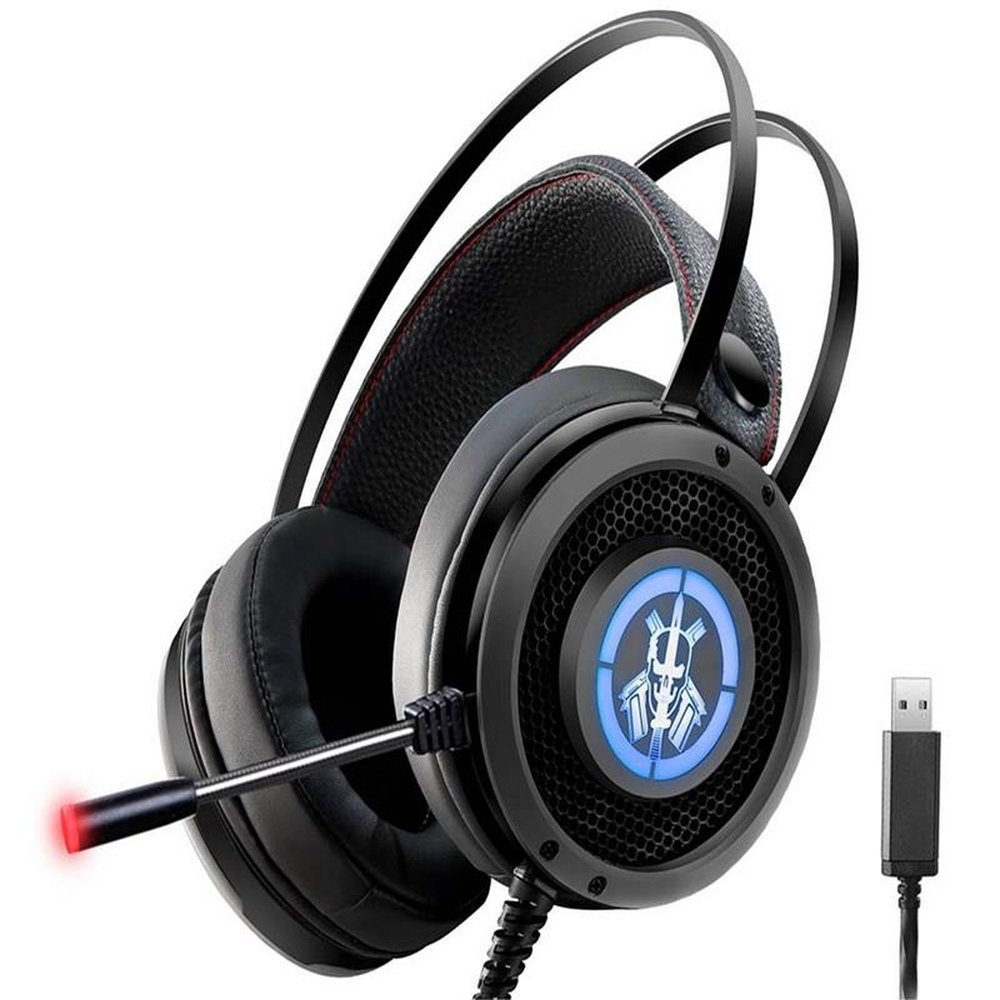 Headset gamer k-mex mic ars6 usb preto