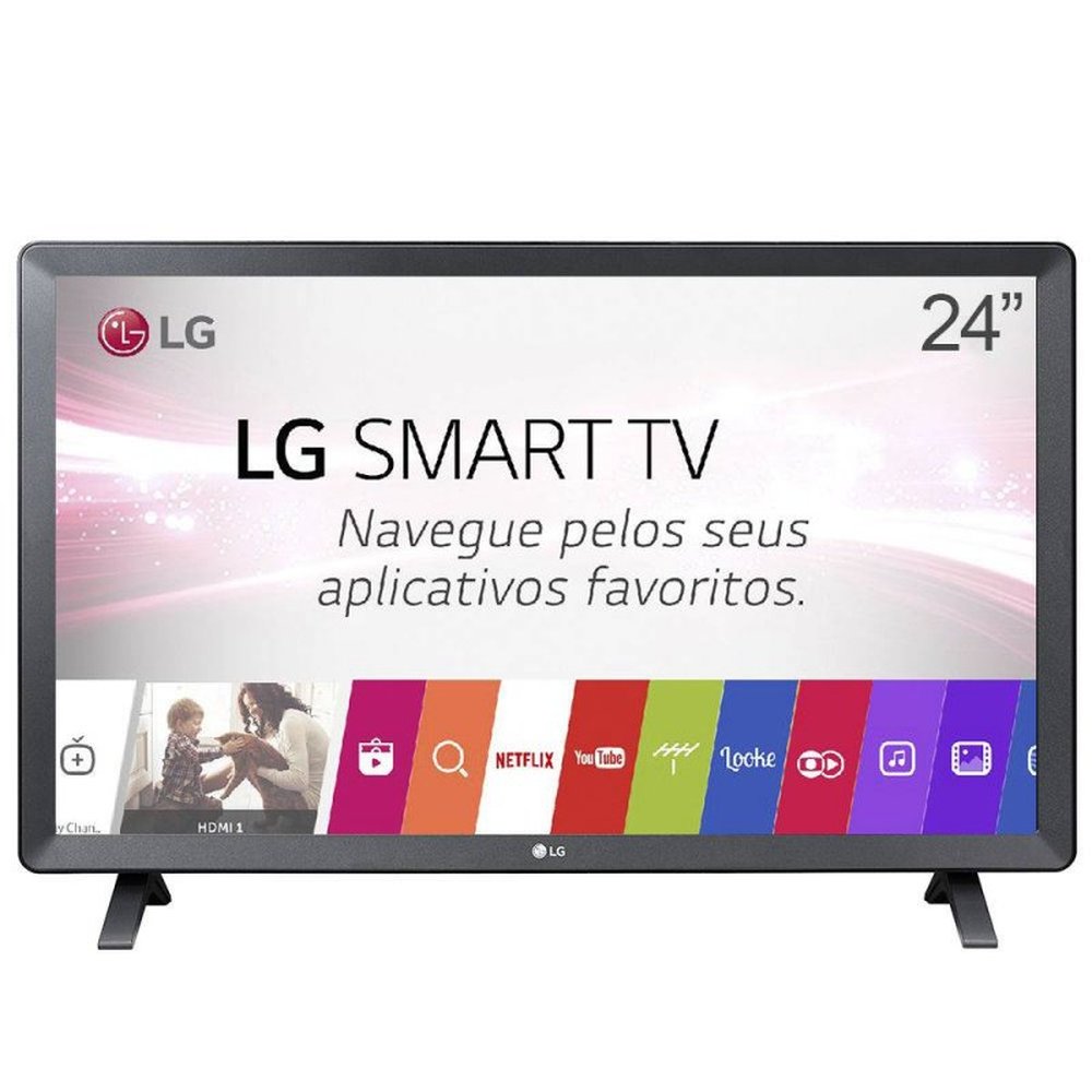 Smart TV Monitor LED 23.6" LG 2 HDMI 1 USB Wi-Fi 24TL520S