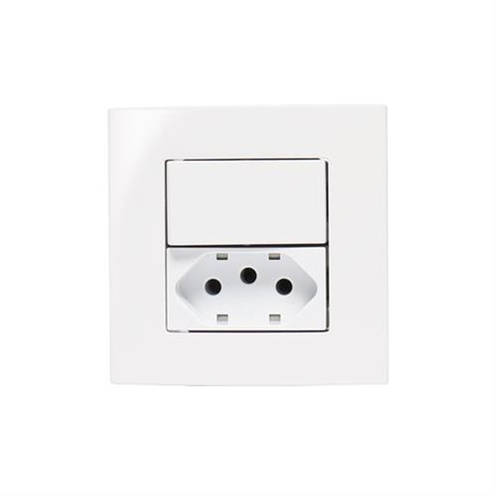 Caixa De Sobrepor Sleek Com Interruptor E Tomada Sleek Branco Margirius