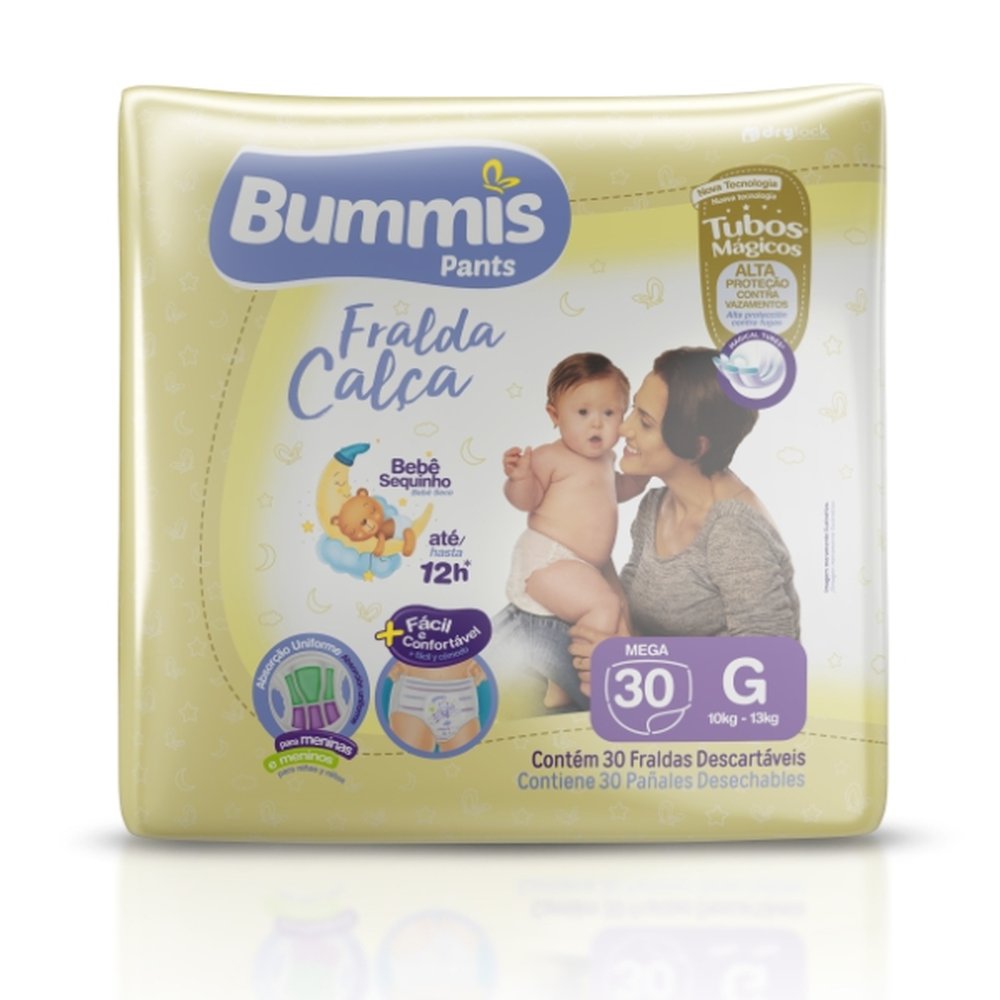 Fralda Bummis Pants Calça Mega G 6 Pacotes Com 30 Unidades