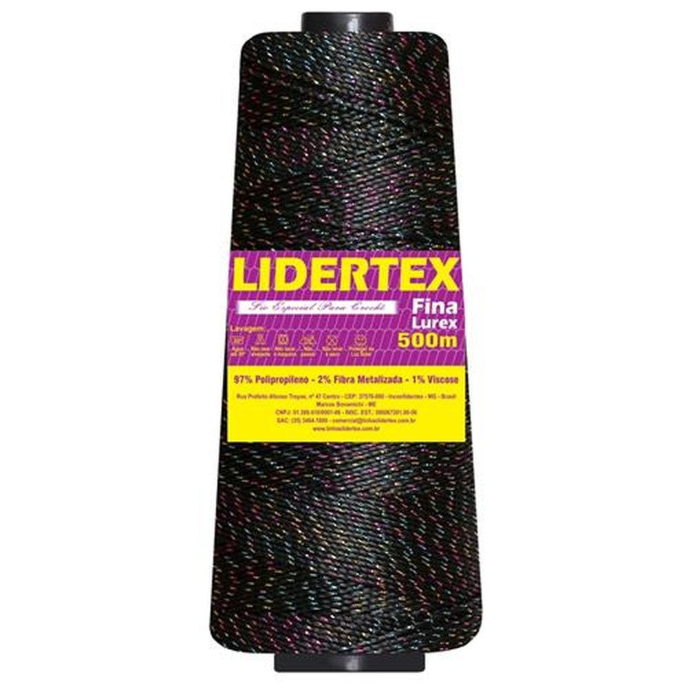 Linha Lidertex Fina Cor Preto Aquarela 500 Metros ¿ Embalagem Contém 05 Unidades