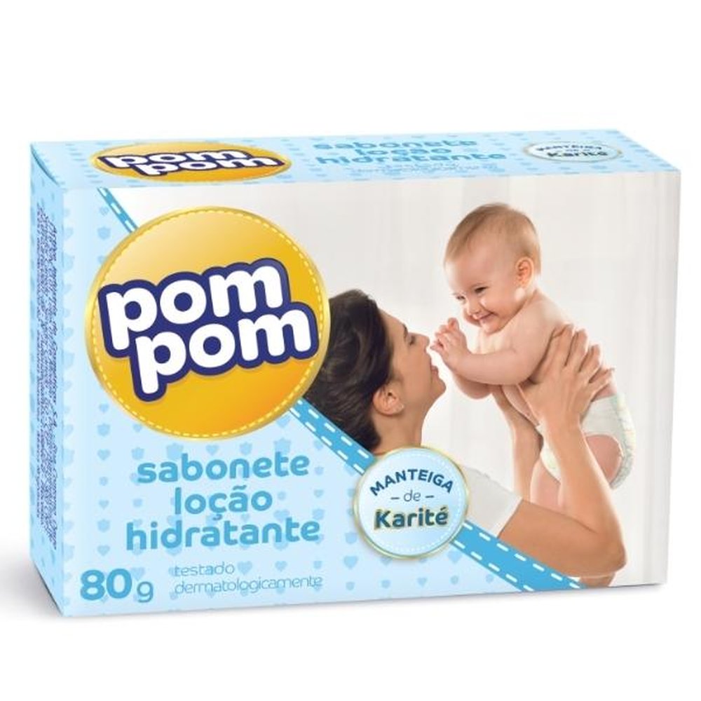 Pom Pom Sabonete Infantil Hidratante 12 Unidades 80g