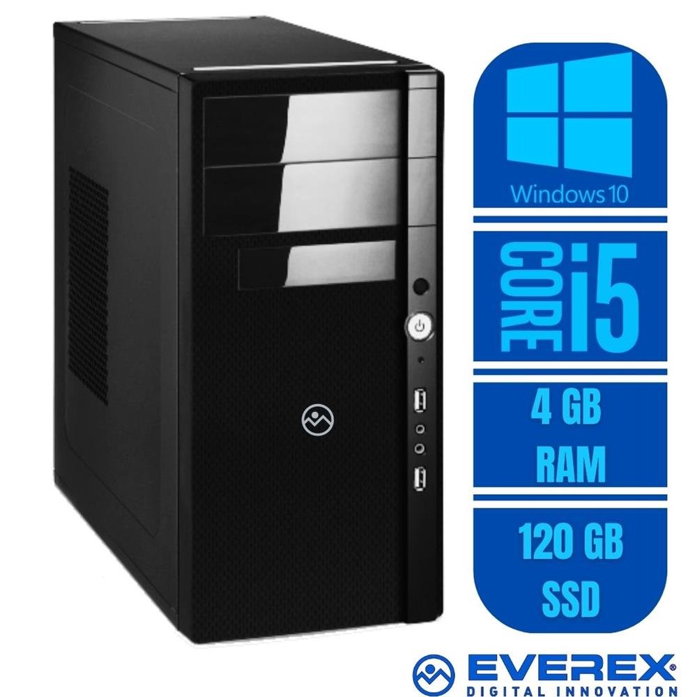 PC Desktop Officer Everex Intel® Core i5-430M, 4GB DDR3 Ram, 120GB SSD e Windows 10