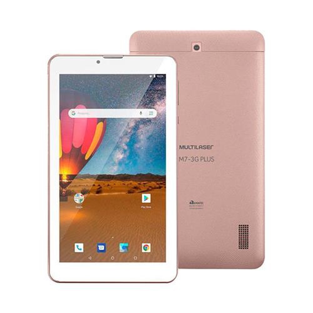 Tablet Multilaser M7 3G Plus 16Gb Bluetooth Dual Chip Tela 7" Quad Core Rosa - Nb305
