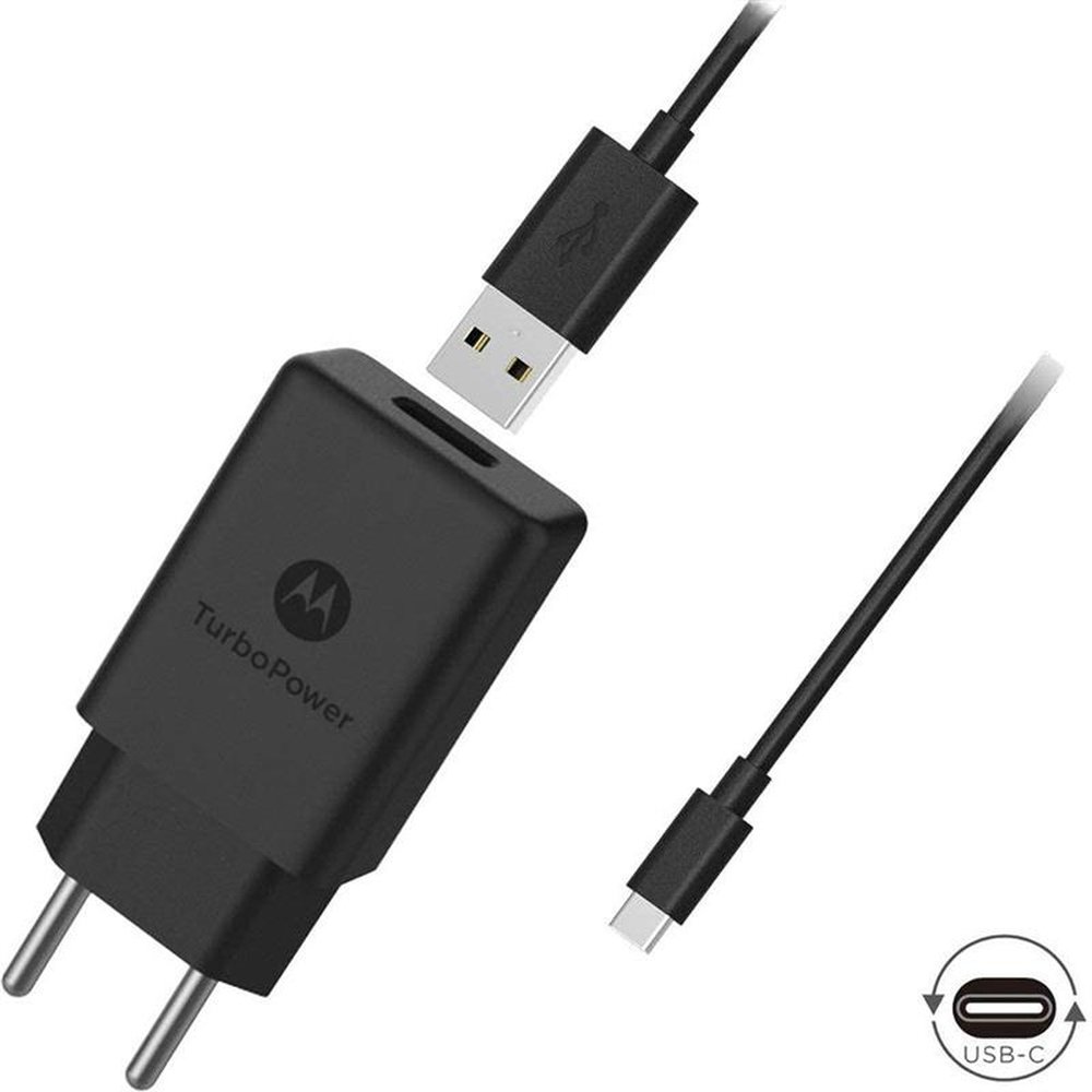 Carregador de Parede Motorola Turbo Power 18W com Cabo USB Tipo-C