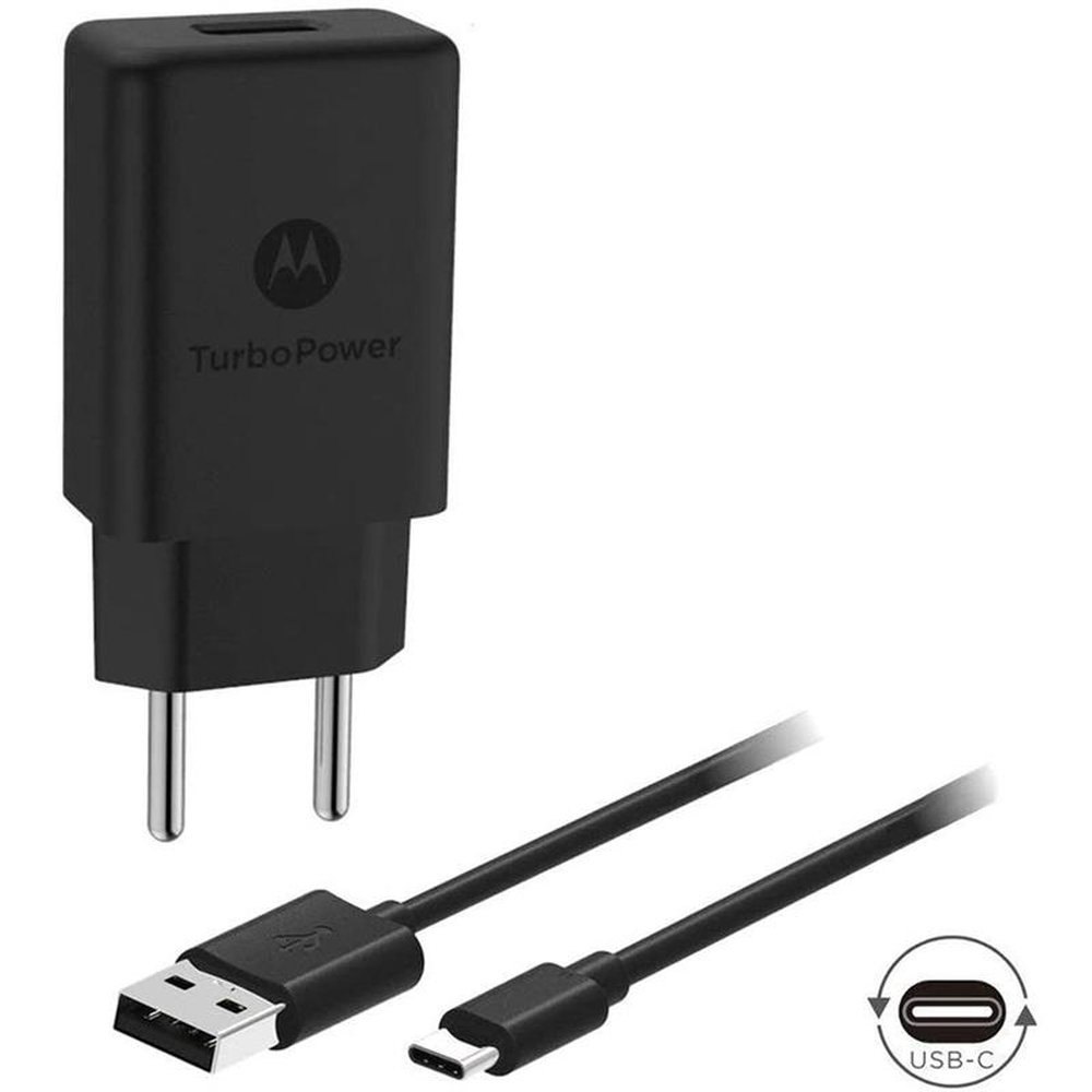 Carregador de Parede Motorola Turbo Power 18W com Cabo USB Tipo-C
